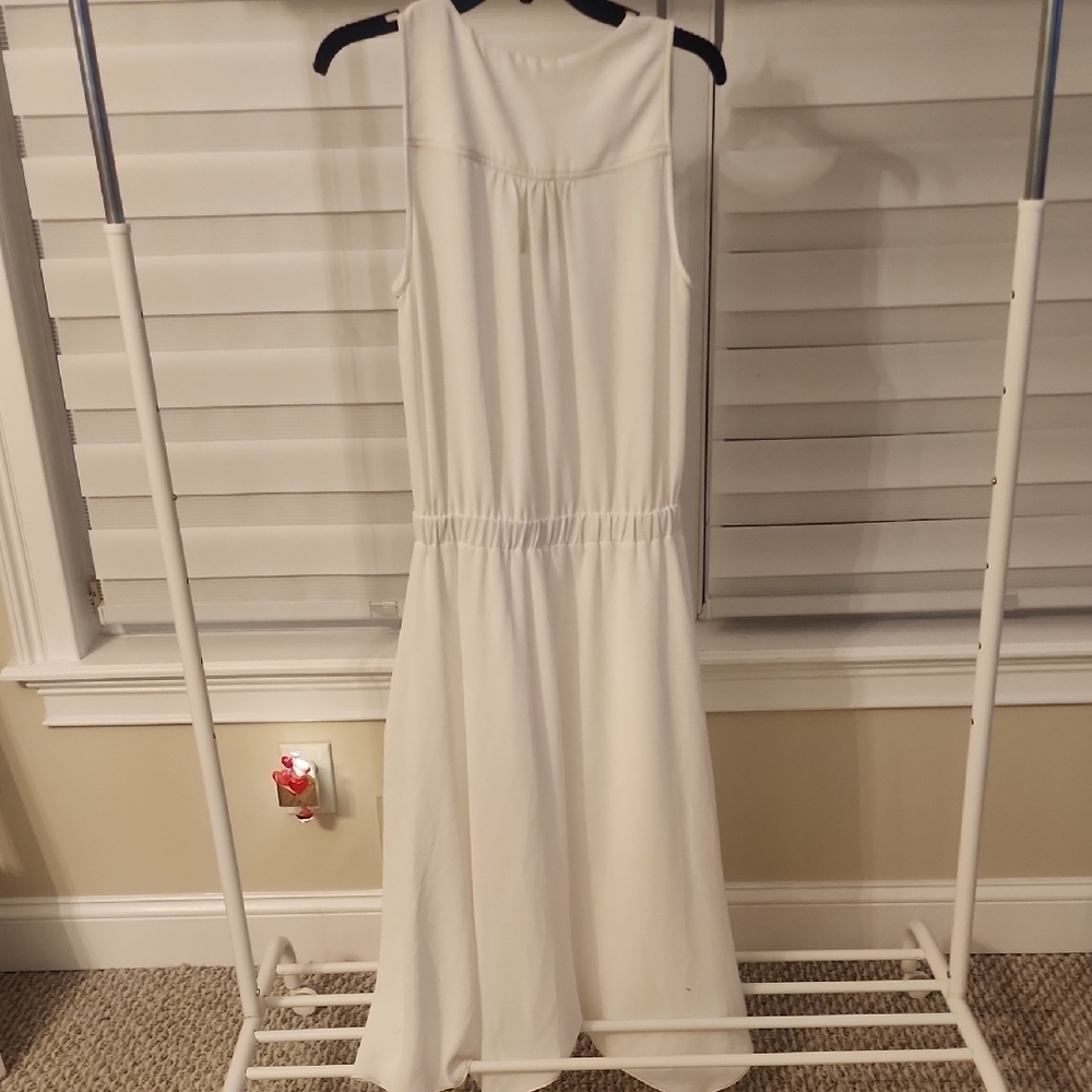 RAMY BROOK Embellished Asymmetrical Hem White Midi Dress Size M - Picture 7 of 7